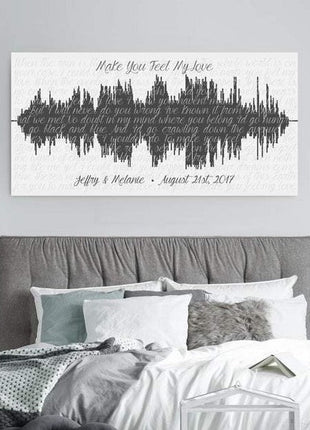 First Dance Song Sound Wave With Lyrics Second Anniversary Gift