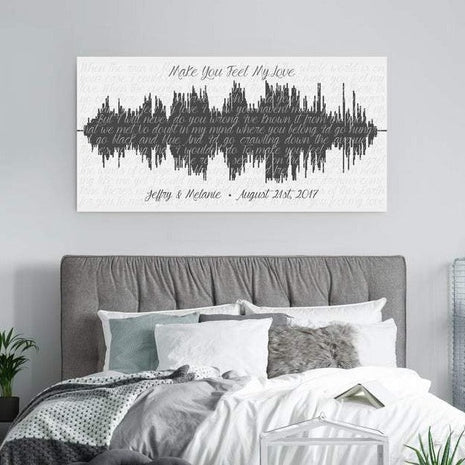 First Dance Song Sound Wave With Lyrics Second Anniversary Gift
