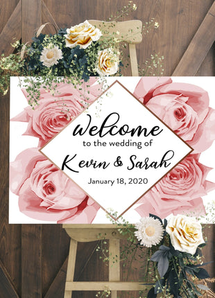 Floral Wedding Welcome Sign
