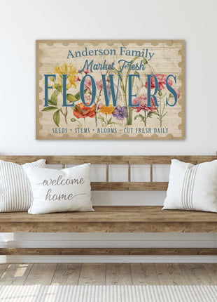 Fresh Flower Market Canvas Wall Art – Custom Spring Home Decor