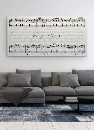 Framed Sheet Music and Song Lyrics Second Anniversary Gift