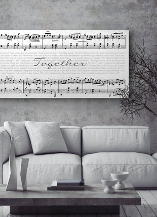 Framed Sheet Music and Song Lyrics Second Anniversary Gift