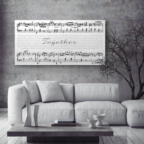 Framed Sheet Music and Song Lyrics Second Anniversary Gift
