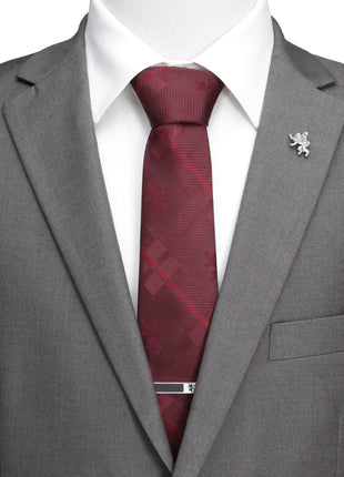 Game of Thrones Lannister Lion Red Plaid Silk Men's Tie