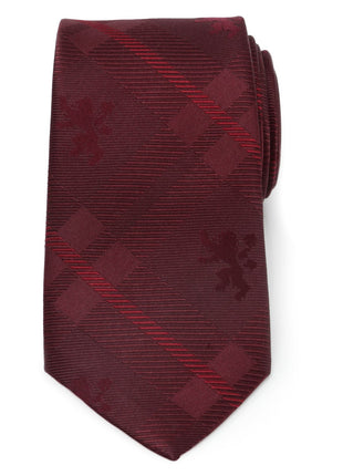 Game of Thrones Lannister Lion Red Plaid Silk Men's Tie