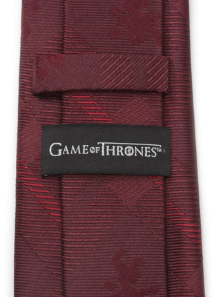 Game of Thrones Lannister Lion Red Plaid Silk Men's Tie
