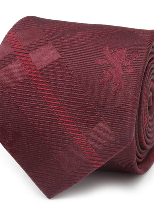 Game of Thrones Lannister Lion Red Plaid Silk Men's Tie