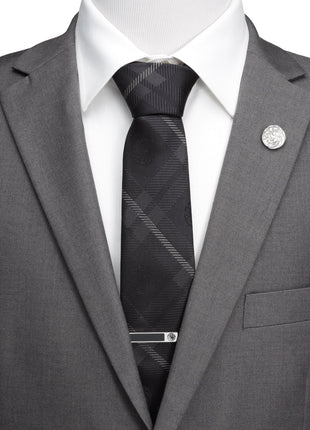 Game of Thrones Targaryen Dragon Black Plaid Silk Men's Tie