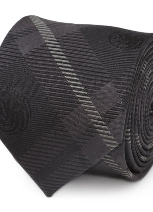 Game of Thrones Targaryen Dragon Black Plaid Silk Men's Tie