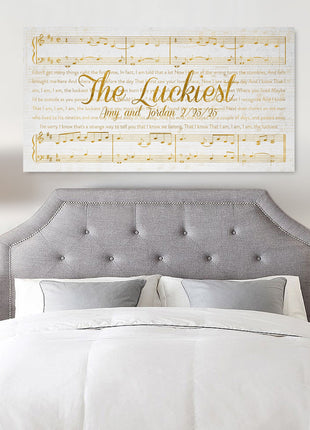 Gold Sheet Music and Lyrics Wall Art