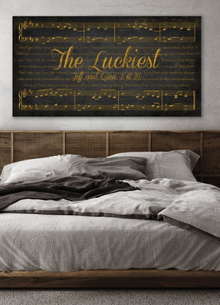 Gold Sheet Music and Lyrics Wall Art