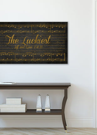 Gold Sheet Music and Lyrics Wall Art