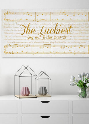 Gold Sheet Music and Lyrics Wall Art