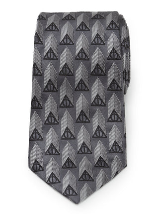 Harry Potter Deathly Hallows Gray Silk Men's Tie