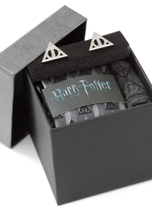 Harry Potter Deathly Hallows Gray Necktie Gift Set