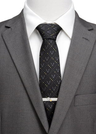 Harry Potter Golden Snitch Black Silk Men's Tie