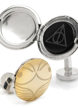 Harry Potter Golden Snitch Hidden Deathly Hallows Locket Cufflinks