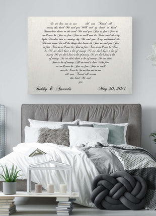 Lyrics In A Heart Canvas - Personalized Canvas