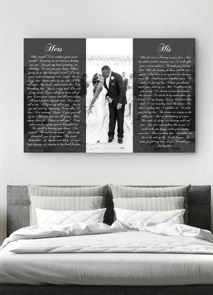 His And Hers Vows With A Photo Second Anniversary Gift