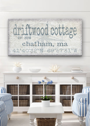 Personalized Home Name Coordinates Canvas Sign