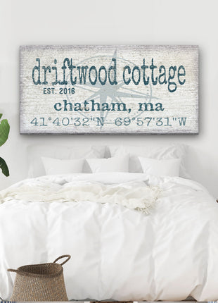 Personalized Home Name Coordinates Canvas Sign