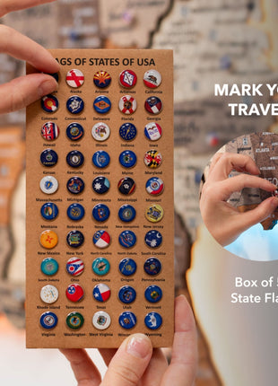 Wooden 3d LED Map of USA - Multicolor