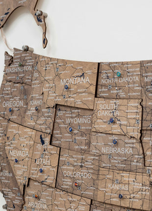 Wooden 3d LED Map of USA - Terra