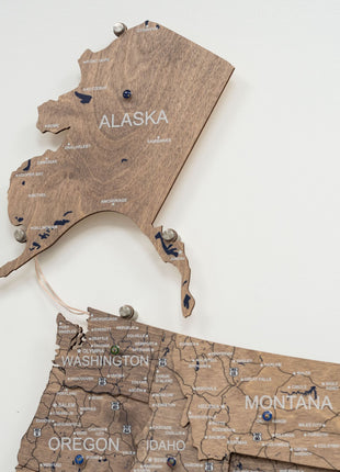 Wooden 3d LED Map of USA - Terra