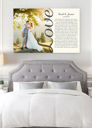 Love Photo with Vows Or Song lyrics Second Anniversary Gift