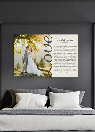 Love Photo with Vows Or Song lyrics Second Anniversary Gift
