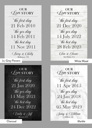 Our Love Story Canvas • Important Dates Sign