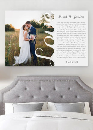 Love Photo - Song Lyrics On Canvas
