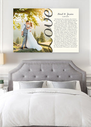 Love Photo - Song Lyrics On Canvas