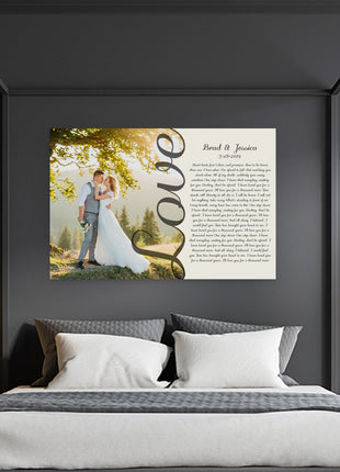 Love Photo - Song Lyrics On Canvas