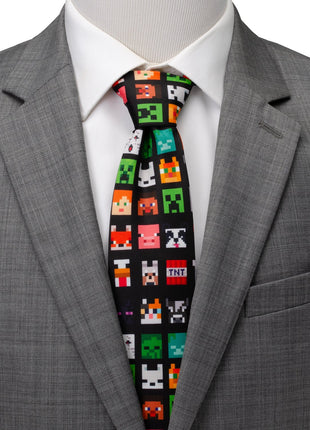 Minecraft Character Black Men's Tie