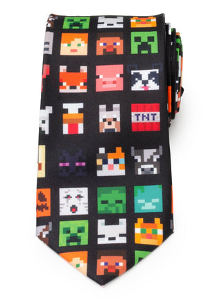 Minecraft Character Black Men's Tie