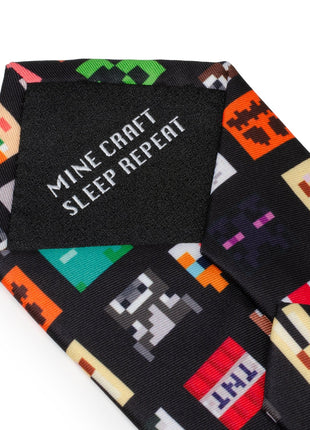 Minecraft Character Black Men's Tie