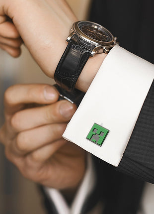 Minecraft Creeper Gunmetal Cufflinks