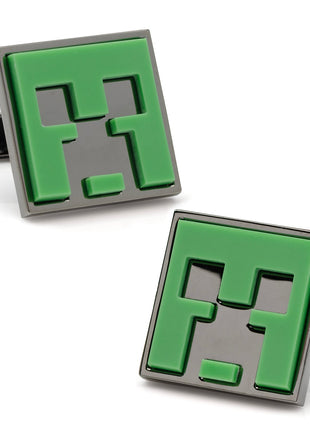 Minecraft Creeper Gunmetal Cufflinks
