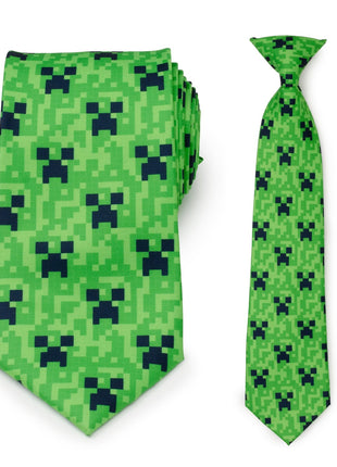 Minecraft Creeper Green Father/Son Tie Set