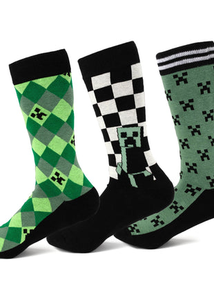 Minecraft Creeper Men's Sock Set ' 3 Pairs