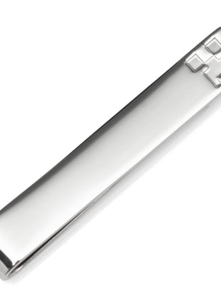 Minecraft Creeper Hidden Message Silver Tie Bar