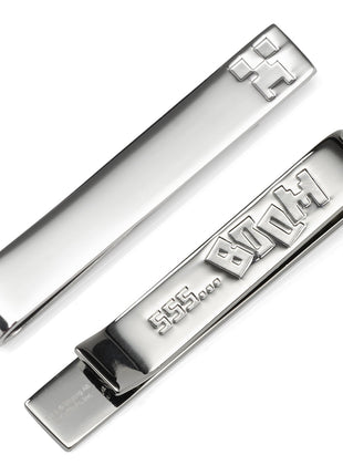 Minecraft Creeper Hidden Message Silver Tie Bar