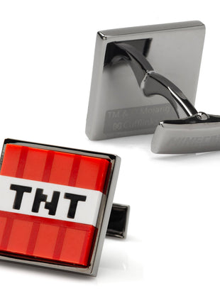 Minecraft Creeper and TNT Gunmetal Cufflinks