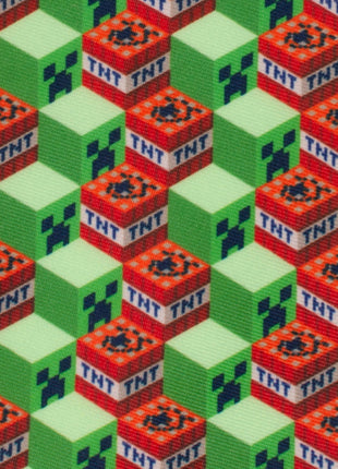 Minecraft Creeper TNT Isometric Green Men's Tie