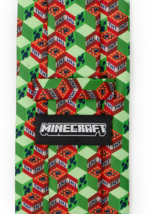 Minecraft Creeper TNT Isometric Green Men's Tie
