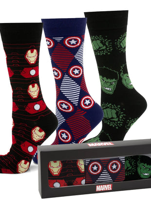 Marvel  Avengers Favorites 3 Pair Socks and Lapel Pin Gift Set