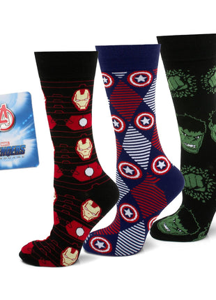 Marvel  Avengers Favorites 3 Pair Socks and Lapel Pin Gift Set