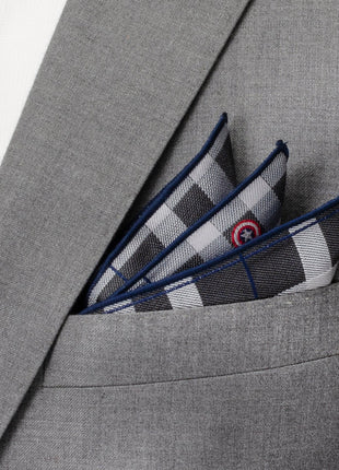 Marvel Captain America Gray Plaid Pocket Square