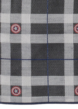 Marvel Captain America Gray Plaid Pocket Square
